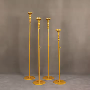 Bougeoirs votifs en métal doré rétro de grande taille réglables décoration de mariage chemin de promenade route menant - Product Image 3