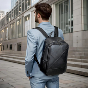 High Popular Genuine Leather Backpack Men Waterproof Business Travel Schoolbag Backpack Laptop <b>Bag</b> Men Leather Backpack - Product Image 5