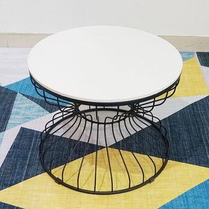 SFBT006-Modern Marble <b>Sofa</b> <b>Table</b> Black Frame with White Marble Top Contemporary Design - Product Image 1