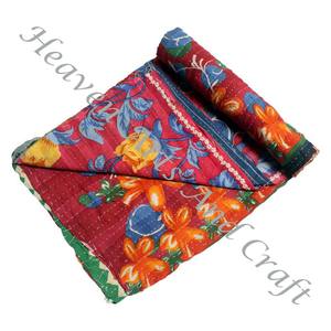 Kantha Quilt Gudari Kantha Quilt Gudari Hot Selling Wholesale Gold Supplier GD2044 Handmade Kantha Quilt Cotton Printed <b>Indian</b> - Product Image 1