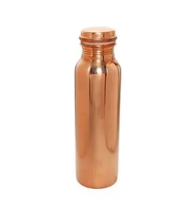 Pure Copper Water Bottle With Yoga Ayurveda Health Benefits | Glossy Copper Hammered Water Bottle with Ayurveda Health Benefits
