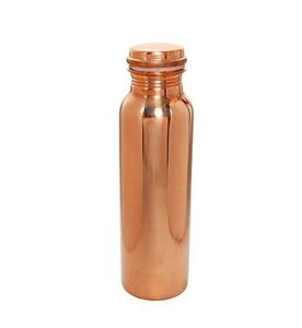 Glossy Copper Hammered Water <b>Bottle</b> Pure Copper Ayurveda Health Drinkware for Yoga for Health Benefits - Product Image 1