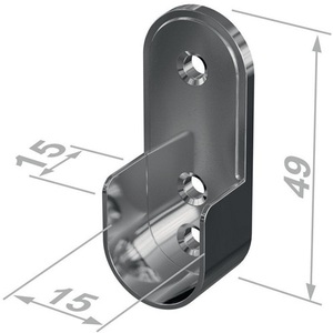 <b>Wardrobe</b> <b>Hardware</b> Zinc Die-Cast Nickel-Plated Wall Mounting 30x15mm <b>Wardrobe</b> Rail Support - Product Image 1