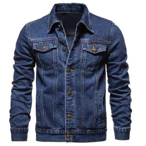 Wholesale OEM Men's Denim <b>Jean</b> Jacket Casual Outerwear Fall Jacket Denim Button-<b>Up</b> Coat Oversized Denim Jacket for Men - Product Image 2