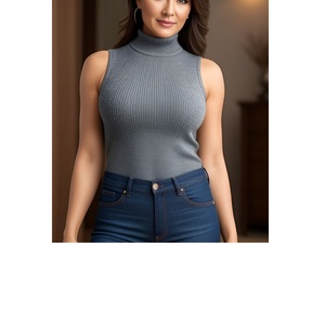 Chaleco Corto sin Mangas Casual de Color Sólido para Mujer, Diseño de Marca Personalizado, Venta al por Mayor, 100% Algodón, Bordado Ecológico - Product Image 6