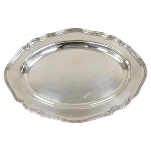 Plateau de service rond en argent plaqué vintage de luxe avec poignées, plateau décoratif en métal pour la maison, l'hôtel, le restaurant, plateau à café et à thé - Product Image 2
