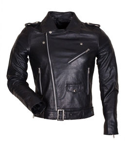 Authentic <b>Men's</b> Brown <b>Sheepskin</b> Bomber Leather <b>Jacket</b> with Stand Collar Canvas Finished Motorcycle <b>Jacket</b> - Product Image 6