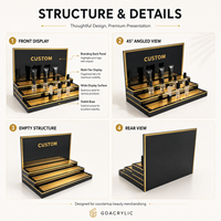 Support de présentation cosmétique en acrylique multi-niveaux personnalisé pour comptoir, présentoir de maquillage, soins de la peau, parfums, avec logo