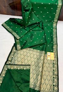 Custom Made in <b>Purple</b> Coloured Small Motif Print Brocade Silk Sarees with Intricate Borders Ideal for Resale - Product Image 2