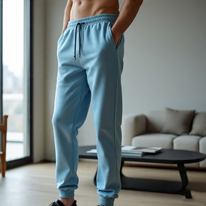 กางเกงวอร์มมีสายรัดเอวสองชั้นสำหรับผู้ชายกางเกงวอร์มแนวสตรีทแวร์น้ำหนักปานกลางมีเชือกรูดสองเส้นสำหรับผู้ชาย - Product Image 6