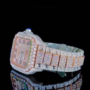 Dernière conception de bijoux de mode personnalisés en acier inoxydable entièrement glacé montre-bracelet pour hommes diamants de laboratoire - Product Image 5