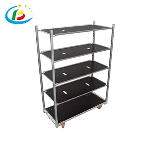 Multi-Shelves Plant Nursery Plywood Shelf Danish Flower Cart for Sale