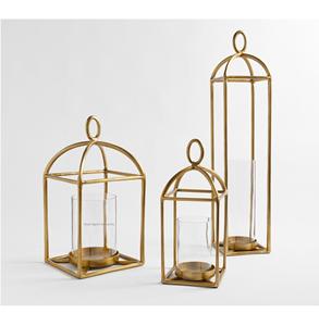 American Design Gold Finished Fallon Forged Iron Metal <b>Lantern</b> for Home & Christmas Decor Tabletop <b>Candle</b> <b>Lantern</b> - Product Image 6