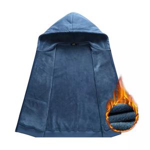 Veste à capuche pour homme 100% coton de haute qualité OEM Collection hiver Sweat-shirt uni à capuche en polaire avec fermeture éclair Style athlétique - Product Image 2