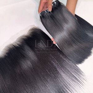 มัดผมตรงกระดูกสีธรรมชาติและส่วนหน้าผมลูกไม้แบบ HD ชื่อเวียดนาม - Product Image 1