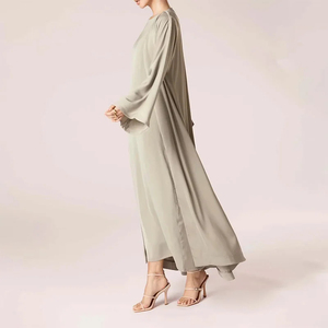 Luxury Islamic Women <b>Abaya</b> Dress Cotton Polyester Floor Length High Neck Four-Way Stretch Modest Wear for Daily and <b>Prayer</b> Use - Product Image 4