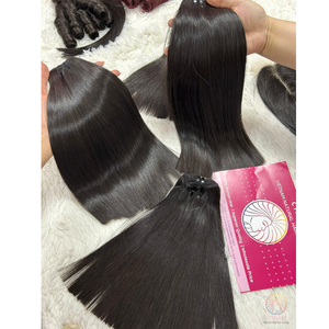 Paquetes de cabello virgen de doble estiramiento recto de hueso de donante de lujo de Color Natural barato de la mejor calidad - Product Image 1