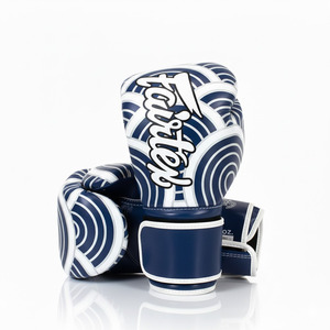 Gants de boxe Fairtex de qualité supérieure, couleur bleue, en cuir de vache véritable, fermeture à lacets, imperméables, légers, pour la boxe et les arts martiaux - Product Image 1