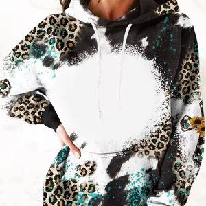 Sweat à capuche en flanelle tie-dye personnalisé unisexe, multicolore, sweat à capuche blanchi à faire soi-même, impression numérique pour l'hiver, polyester vierge à sublimation - Product Image 5