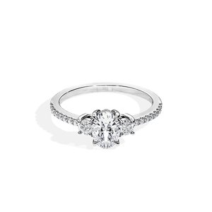 Anillos modernos elegantes de moissanita de oro blanco con diamantes Lujosos Nuevo producto para fiestas - Product Image 2