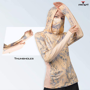 Tissu en polyester conception sublimée confortable respirant femmes sweats à capuche de pêche décontracté à manches longues sweats à capuche de pêche - Product Image 3