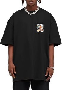 Weiyuqi T-shirt graphique surdimensionné pour hommes Lettre Imprimer Vintage T-shirts pour hommes T-shirts Casual Loose Fit Retro Streetwear Chemises Tops - Product Image 5