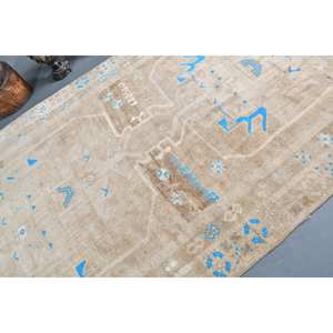 พรมขนแกะสีเบจสีฟ้า6.1x12.7ฟุตแบบชนบทความหนา10มม. ลวดลายแอบสแตรกสำหรับโถงทางเดินในห้องนั่งเล่น - Product Image 5