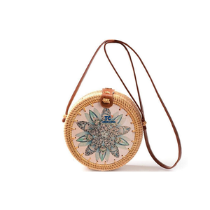 ถุงฟางหวายมีหูหิ้วเชือกไข่มุกสานหรูหราฤดูร้อนทำด้วยมือมีลวดลายโลโก้สำหรับวันหยุดพักผ่อนชายหาดจาก Thanh Cong - Product Image 2