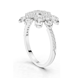 แหวนเพชรทรงดอกไม้สำหรับผู้หญิง เพชรเพาะเลี้ยง 0.26 กะรัต ทอง 18KT, 14KT, 10KT และเงิน 925 สีโรสโกลด์, สีเหลือง, สีขาว - Product Image 5