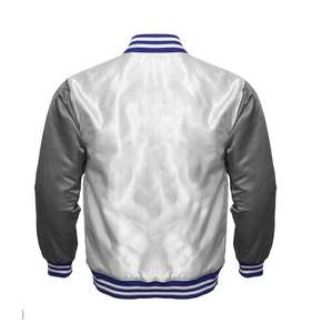 Veste universitaire en satin personnalisée avec logo brodé, nom et numéro d'équipe, faible MOQ, pour hommes - Product Image 2