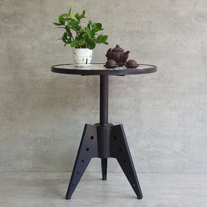 Table basse ronde de style industriel B52 CFD68192, 60 cm, métal durable avec pieds en fer et carreaux en céramique pour le mobilier de salon - Product Image 3