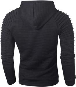 Recién llegados, sudaderas con capucha para hombre, sudaderas con capucha informales con cordón de manga larga Jacquard a cuadros con bolsillos Kanga - Product Image 4