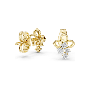Boucles d'oreilles élégantes en diamants de laboratoire 0,082 ct, clarté VVS-VS EF, or 18 carats, 14 carats, 10 carats et argent 925, or rose, or jaune, or blanc - Product Image 6