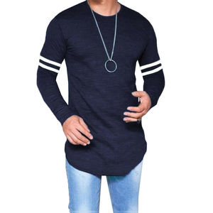 Camiseta de gimnasio para hombre, camiseta de manga larga con dobladillo curvo y musculoso, camiseta informal con servicio de impresión personalizado - Product Image 5