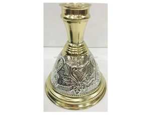 Vase unique en laiton égyptien martelé, or et argent oxydés, luxe, grand modèle, technique de laque - Product Image 5