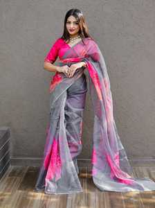 Deze Perfecte Organza <span class=keywords><strong>Saree</strong></span> Die Je Moet Hebben Voor De Hele Seizoen Feestkleding <span class=keywords><strong>Saree</strong></span> Bloemenprint Digitale Organza <span class=keywords><strong>Saree</strong></span>