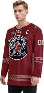 Maillots de hockey sur glace personnalisés directs d'usine maillots extensibles respirants imprimés par sublimation pour les équipes sportives de compétition - Product Image 5