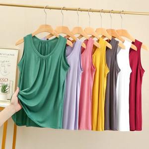 Camiseta de secado rápido de algodón orgánico 100% para mujer, camiseta informal Lisa para mujer, camiseta sin mangas transpirable de verano al por mayor con estilo - Product Image 2