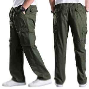 Gran oferta, pantalones Cargo de cintura media de Color sólido para hombre, cintura elástica personalizada, fabricante profesional, pantalones Cargo para hombre lavados - Product Image 6
