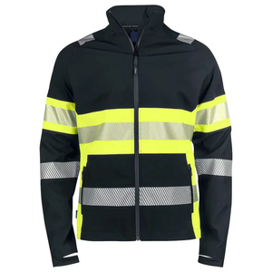 Vestes de sécurité réfléchissantes noires à haute visibilité pour hommes, personnalisées, pour l'hiver, la construction, les ingénieurs, softshell - Product Image 6
