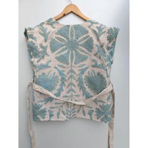 Chaleco Acolchado de Algodón Bordado a Mano para Mujer, Talla Grande, Chaqueta Corta Suzani Kantha, Ropa de Primavera con Tela Tejida - Product Image 3