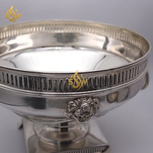 Plato y olla de cazuela de comida de diseñador de lujo, olla caliente de comida de Metal de forma redonda hecha a mano de alta exigencia para boda - Product Image 3