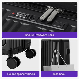 RTS US Warehouse 20 Inches Hard Shell Trolley <strong>Suitcases</strong> <strong>Lightweight</strong> Front Opening ABS+PC Travel <strong>Suitcase</strong> Luggage with Cup Holder - Product Image 4