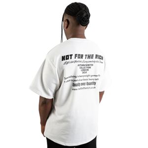 <span class=keywords><strong>T</strong></span>-<span class=keywords><strong>Shirt</strong></span> <span class=keywords><strong>Bianca</strong></span> Oversize da Uomo 280GSM in Cotone Organico con Spalle Scese e Stampa Grande sul <span class=keywords><strong>Retro</strong></span> in Stile Streetwear - Product Image 4