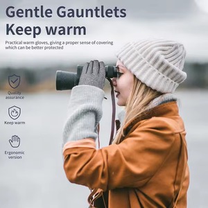 ถุงมือขี่จักรยานกันลมสำหรับผู้ชาย, ถุงมือสกีกันน้ำกันลมพร้อมวัสดุหนังให้ความอบอุ่นในฤดูหนาว - Product Image 6