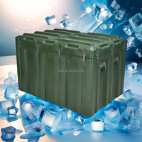 Boîte de transport robuste en plastique LLDPE de 120*80*80 cm, 585 L, avec couvercle, mousse et séparateurs