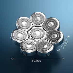 Tête de rasoir universelle de remplacement à 8 lames argentées 56g pour hommes, utilisation sur le visage - Product Image 1