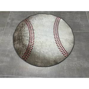 พรมลายเบสบอล: ลายวงกลม, สำหรับห้องเด็กผู้ชาย, ซักเครื่องได้, พรมเนื้อนุ่มแบบไม่ถักทอ - Product Image 1