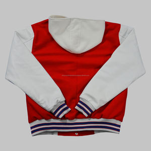 Chaqueta universitaria de lana personalizada con mangas de cuero de vaca real | Chaqueta con letras universitarias bordadas - Product Image 4