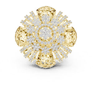 แหวนเพชรทรงกลมสีขาวทอง 14K สำหรับผู้หญิง |   เครื่องประดับสำหรับใส่ทำงาน |   เพชรที่เพาะเลี้ยงใหม่ - Product Image 5